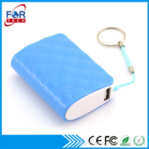 High Tech Candy Color Mobile Phone Power Bank 5000mah with Keyring
